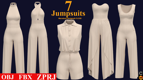 7 models of Jumpsuit (FBX, OBJ, ZPRJ)