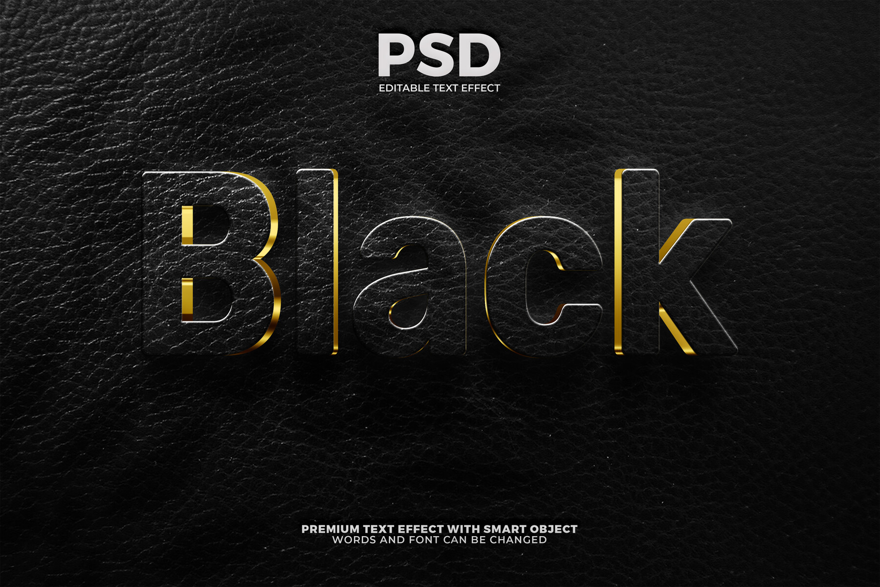 ArtStation - 3D Luxury Gold Black PSD Fully Editable Text Effect. Layer ...