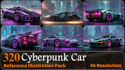 320 Cyberpunk Car Reference Pack | 4K | v.2