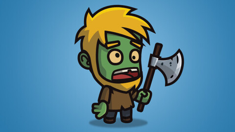 Cartoon Woodcutter Zombie