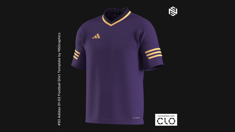 Adidas 01-02 Football Shirt for CLO3D & Marvelous Designer