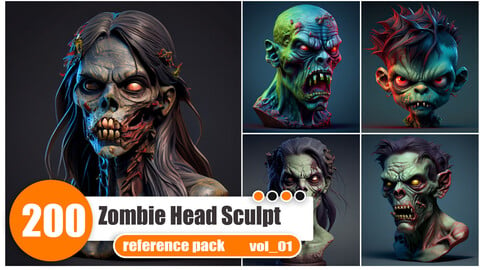 200 Zombie Head Sculpt
