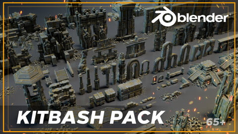 Ancient Temple | Ruins of the temple | Kitbash Asset Pack