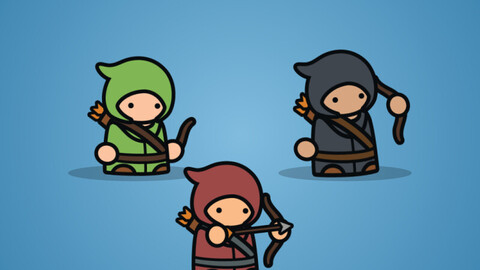 Super Tiny Archer Character 3-Packs