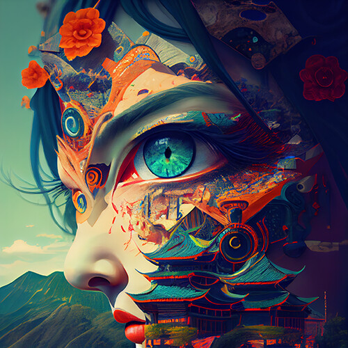 ArtStation - A Psychedelic AI Journey through Japan | Artworks