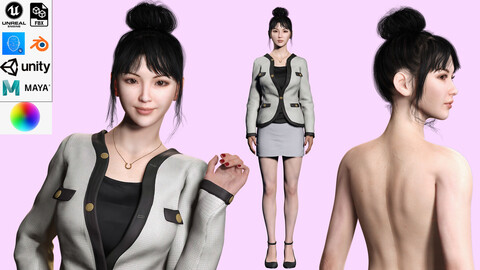 Business Woman Realistic Ready model