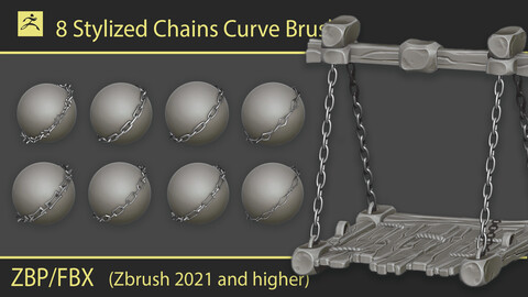 Stylized Chains Curve Brushes