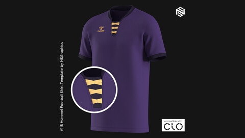 Hummel Football Shirt for CLO3D & Marvelous Designer