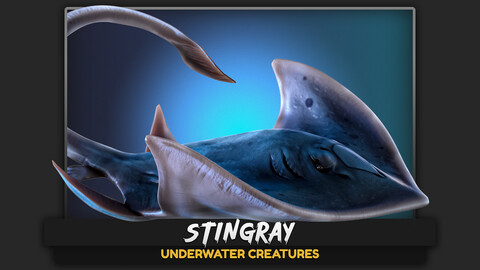 Fish low poly model / Stingray lowpoly fish / ocean horror / monster fish / #2