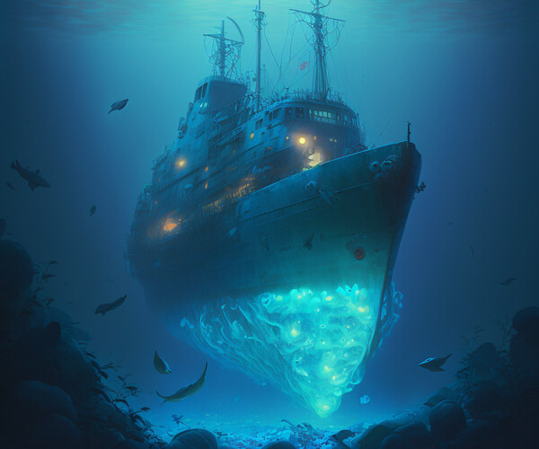 ArtStation - Sunken Memories: A Digital Painting of a Shipwreck in the ...