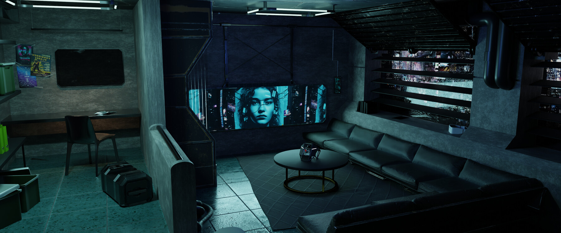 ArtStation - Cyberpunk Apartment Scene High Detail 3D Blender File ...