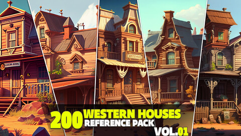 200 Western Houses Reference Pack Vol.01