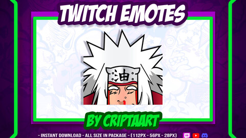 Twitch Emotes / Jiraiya Emote / LURK Emote / Anime Emote / Ecchi Emote