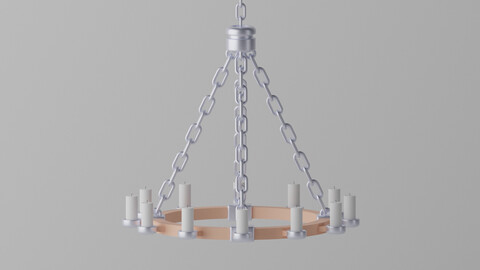 Medieval Chandelier with Candles 3D model