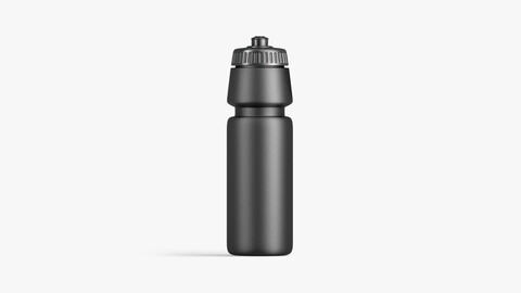 Black Plastic Sport Bottle - water botle with cap