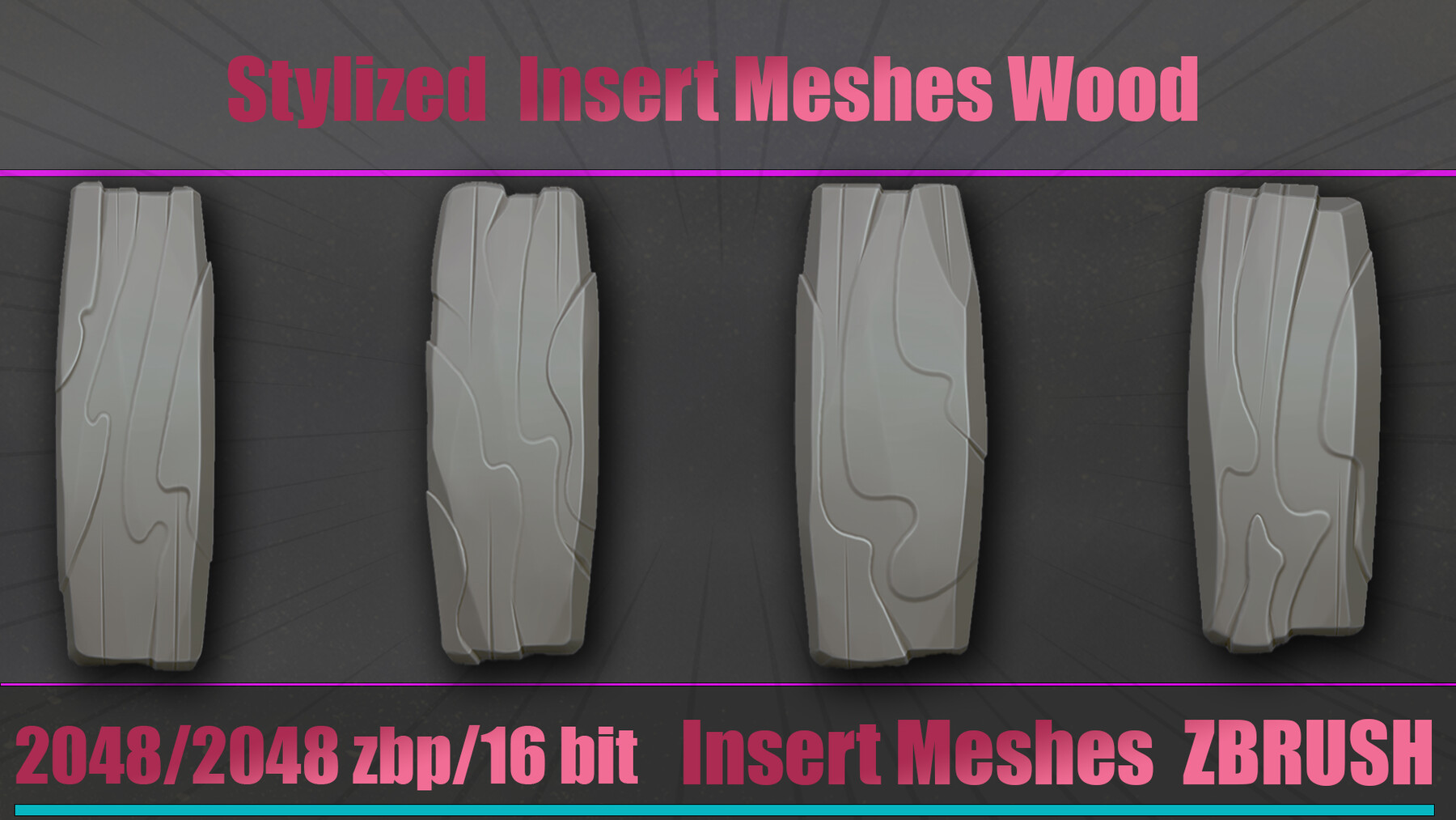 ArtStation Stylized Insert Meshes Wood Brushes