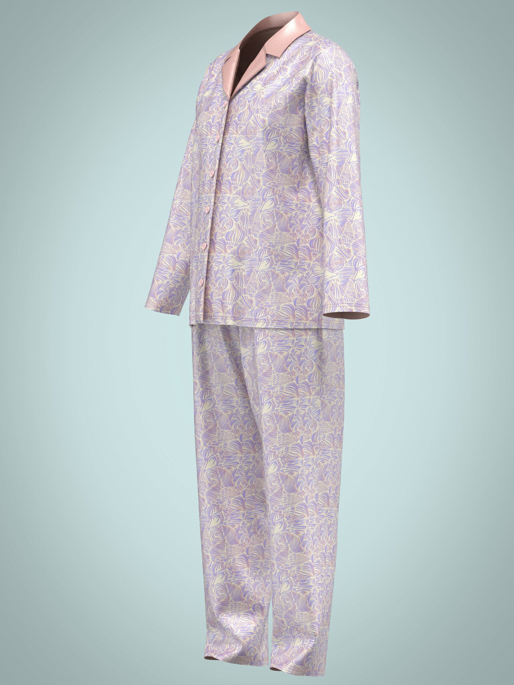 ArtStation - 3D PATTERNED SILK PAJAMA SET | Resources