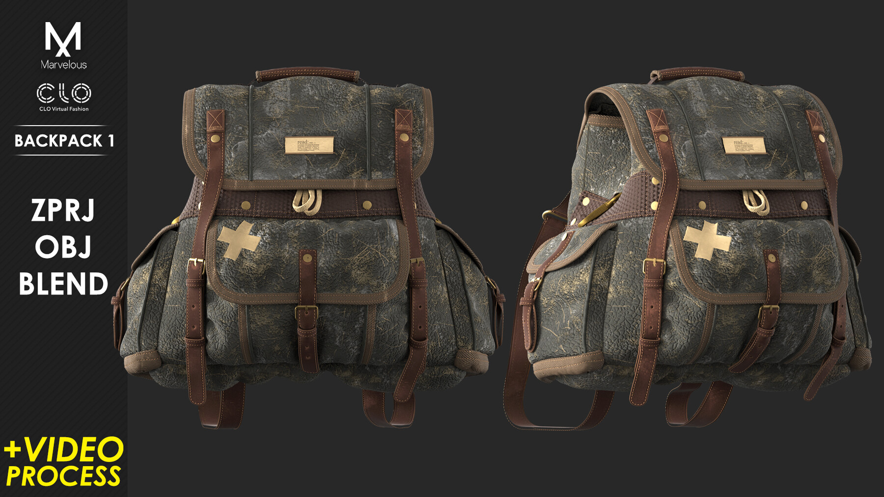 ArtStation - Procces of Creating Backpack 1 - Marvelous / CLO Project ...
