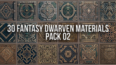 30 Medieval Fantasy Dwarven Elf Seamless PBR Textures Pack 02