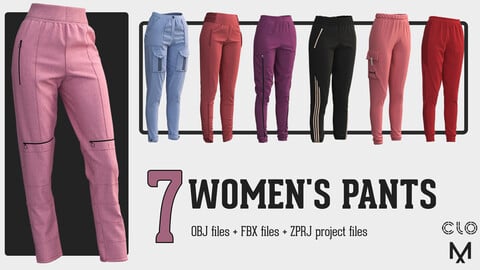 7 women's pants / clo3d / marvelous / zprj / obj / fbx
