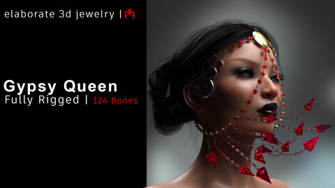 Gypsy Queen 3d Jewelry Headdress by ParallaxCreates