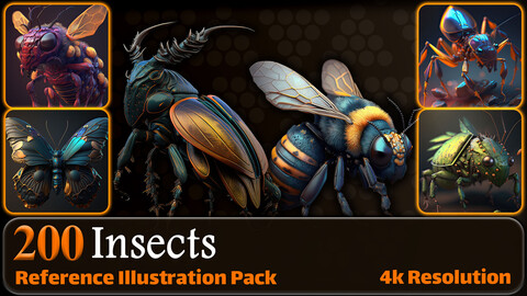 200 Insects Reference Pack | 4K | v.15