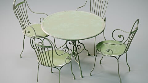 Antique Outdoor - Garden table and chairs set