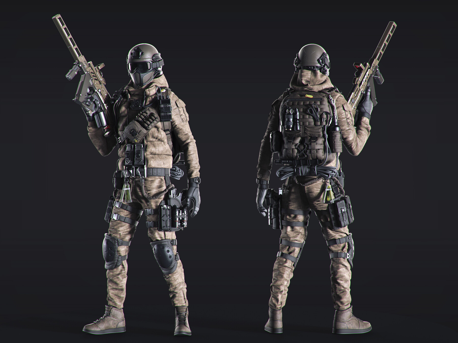 ArtStation - 50 HQ Poses 3D models of soldiers | Game Assets