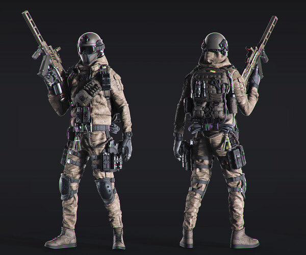 ArtStation - 50 HQ Poses 3D models of soldiers | Game Assets