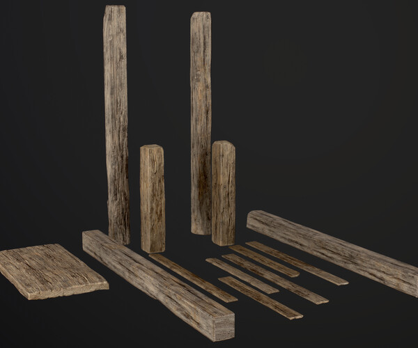 ArtStation - Wooden Planks and Beams - 13 pieces | Game Assets