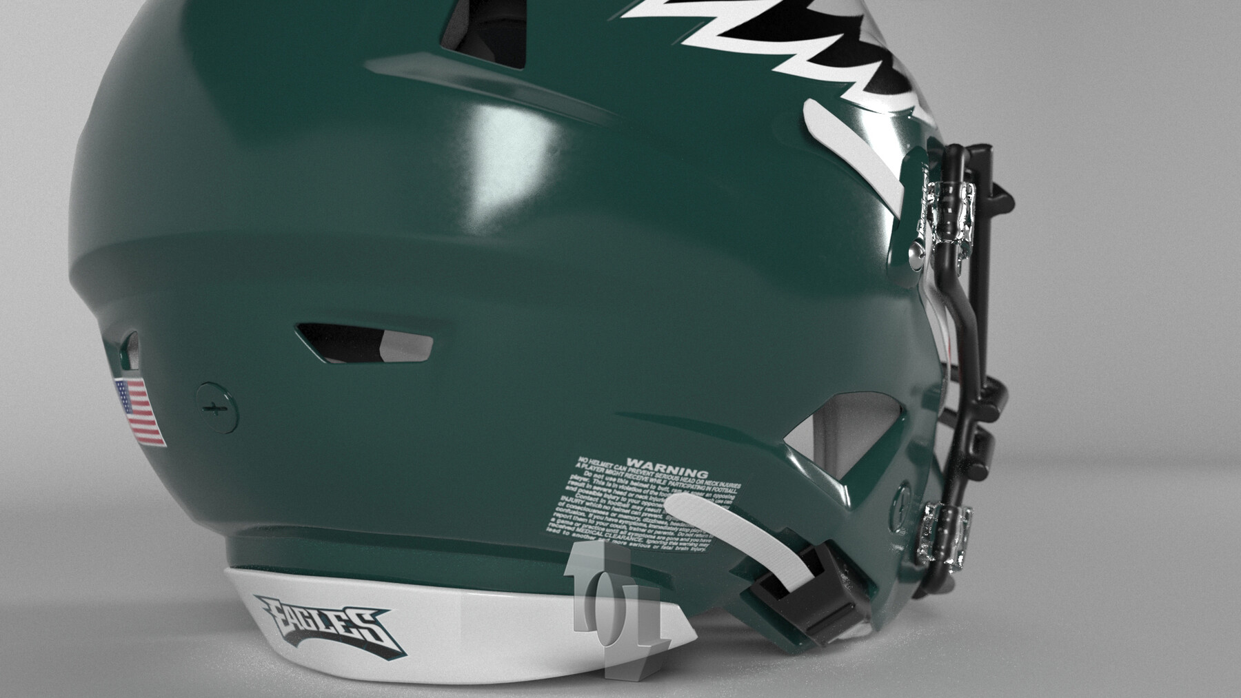 PHILADELPHIA EAGLES Helmet Football NFC East PBR 3D model