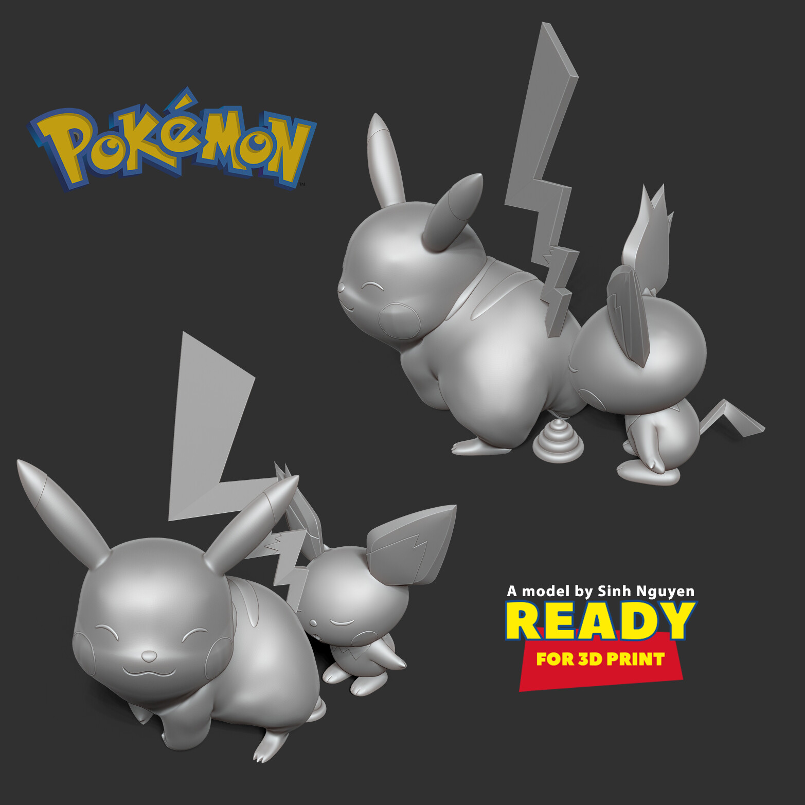 Eevee Pokemon Halloween 3D Print STL 3D Model