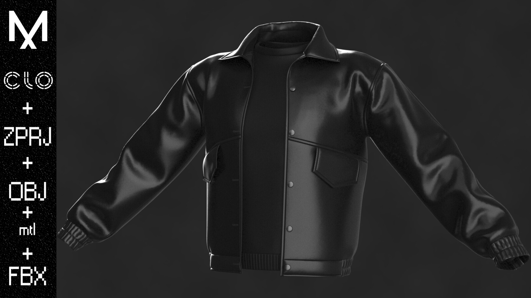 ArtStation - Leather Jackets Male (A-pose) OBJ mtl FBX ZPRJ | Game Assets