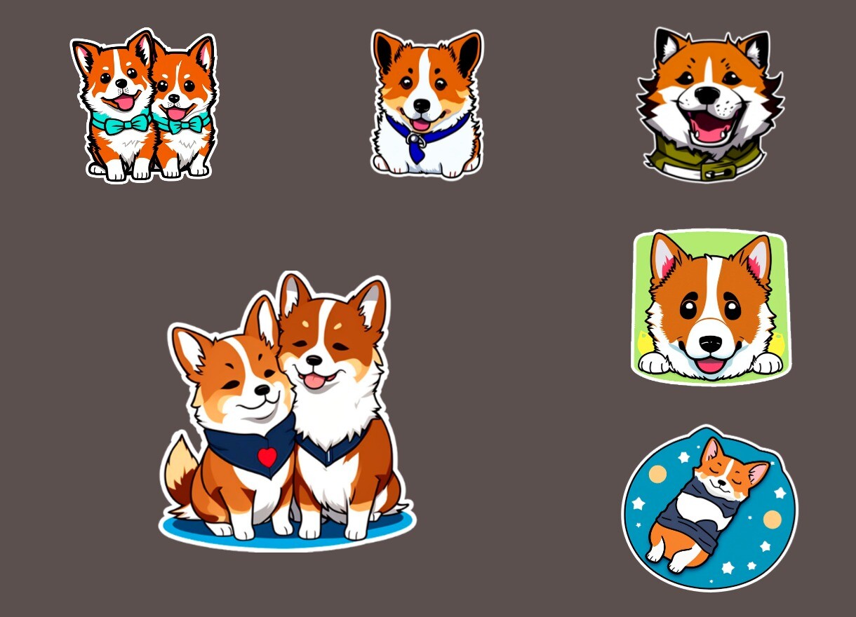 ArtStation - Corgi Dog stickers | Artworks