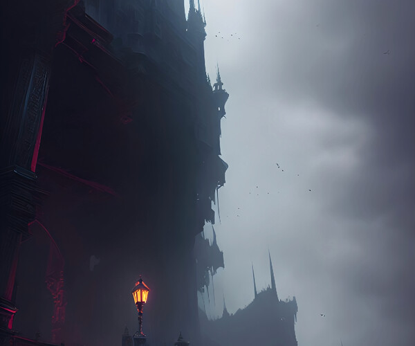 ArtStation - Shadowed Stairway: A Dark Castle's Path | Artworks