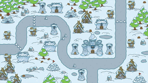 Snowy Top-Down Game Tileset