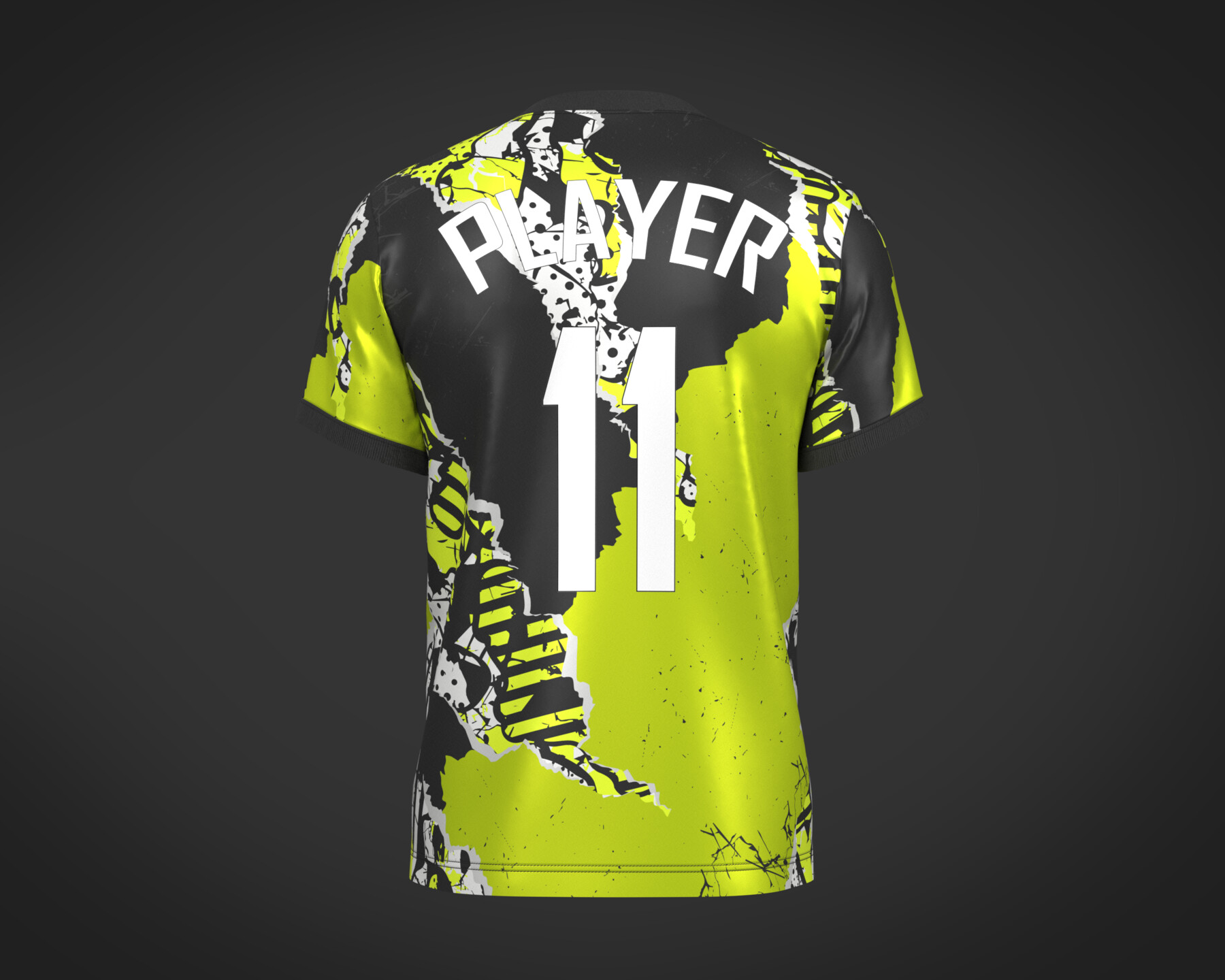 ArtStation - Soccer Football Black and White with Yellow Jersey