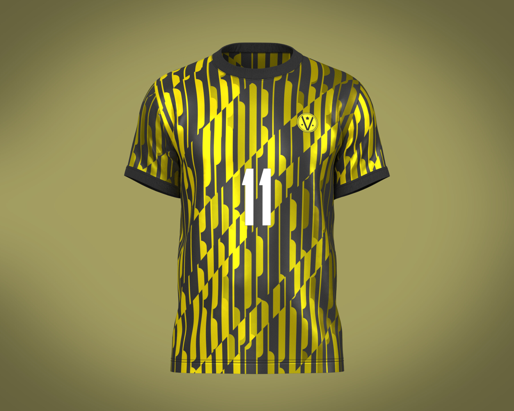 Soccer Football Black with yellow Jersey Player-11 3D model - TurboSquid  2036666