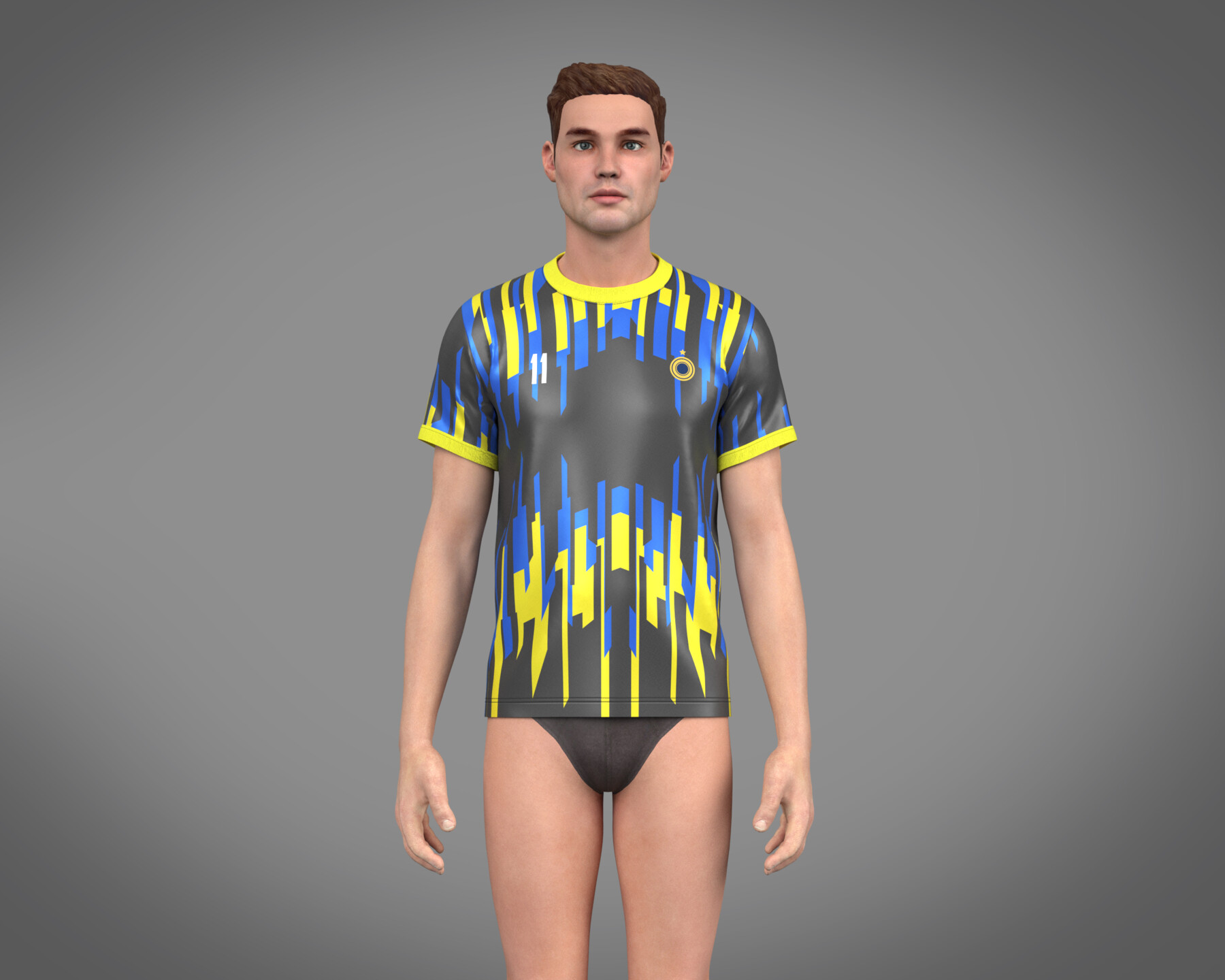 ArtStation - Soccer Football Black and Brown Jersey Player-11