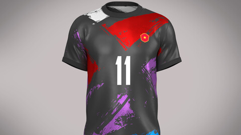 Soccer Football Ash with Multi color Jersey Player-11