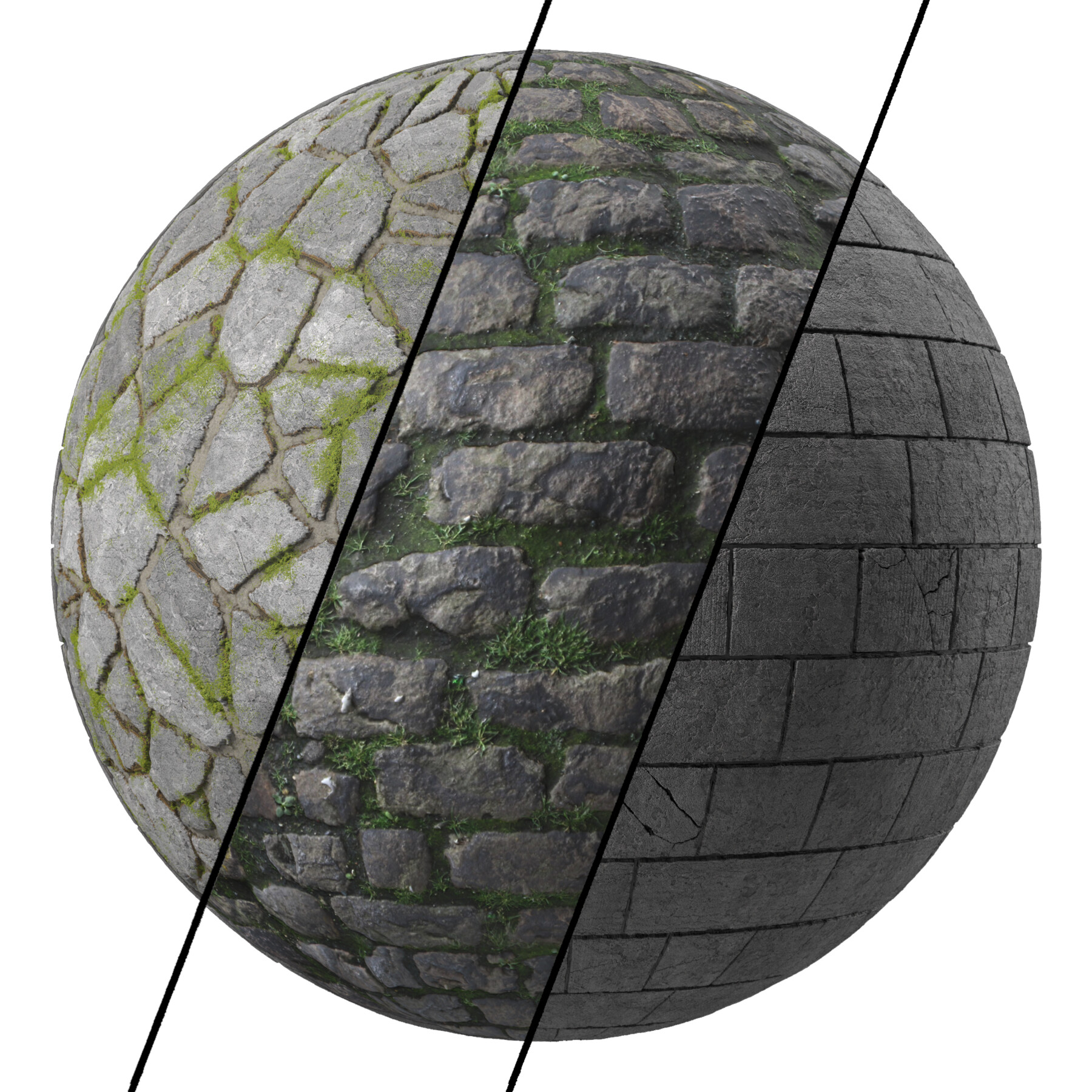 ArtStation - Stone Wall Materials 33- Stone walls By mossy, Pbr 4k ...