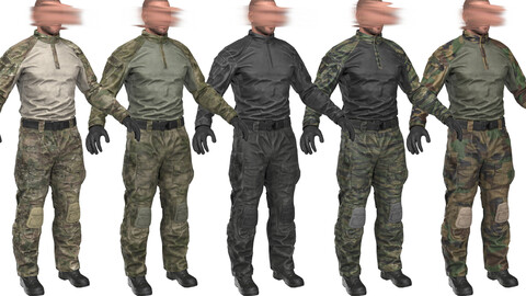 MILITARY Game Ready Crye Gen 3 Uniform Low-poly 3D model