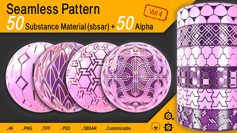 50 Seamless Pattern + Alpha (4K) Vol 4