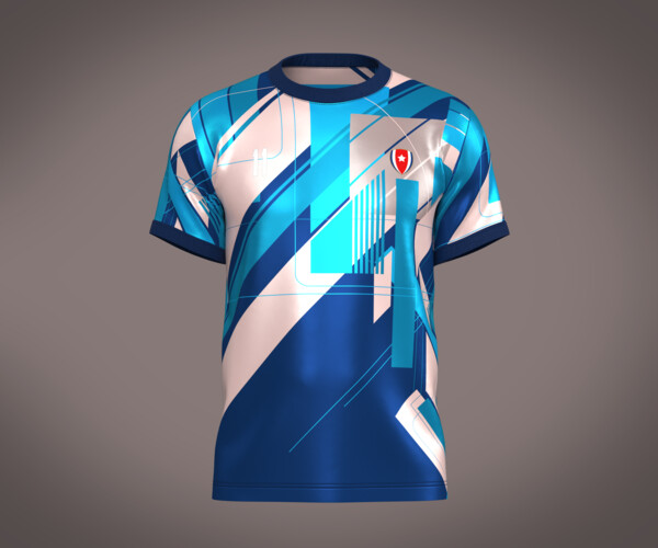 ArtStation - Soccer Football Red and Blue color Jersey Player-11