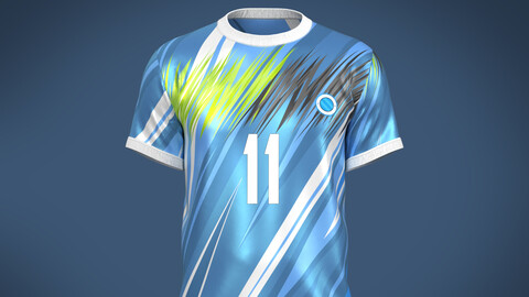 Soccer Football Blue and White Jersey Player-11