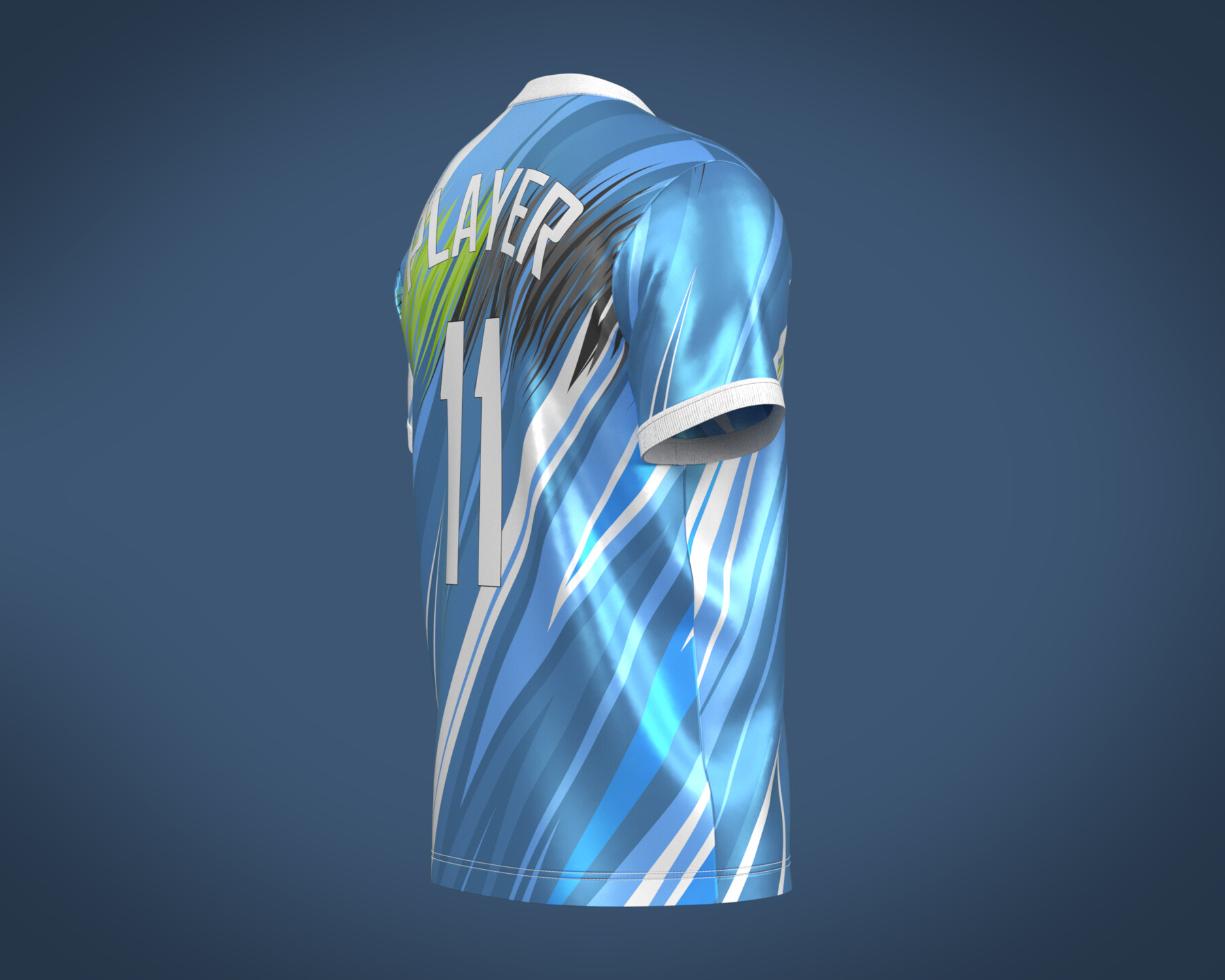 ArtStation - Soccer Football Blue and White Jersey Player-11 | Resources