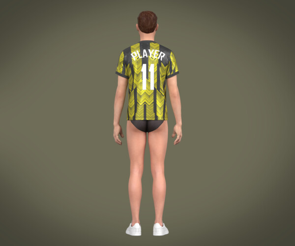 ArtStation - Soccer Black Jersey Player-04