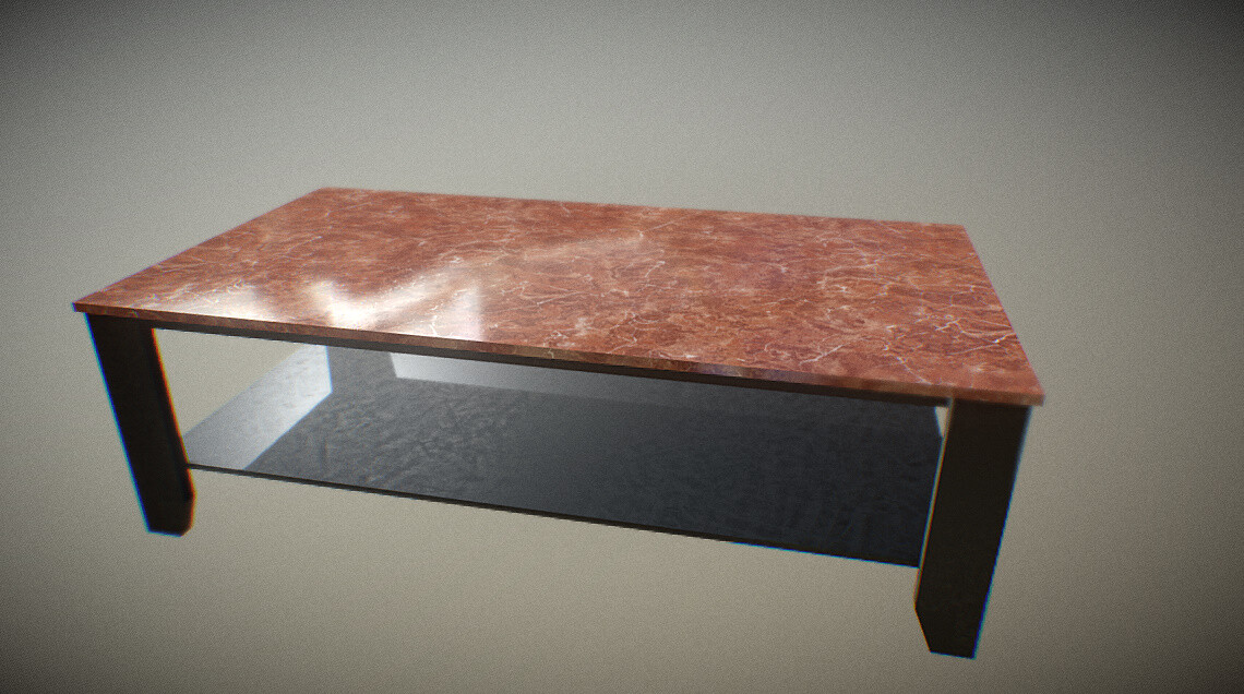 ArtStation - 3D Model Coach table FBX STL Bend file | Game Assets