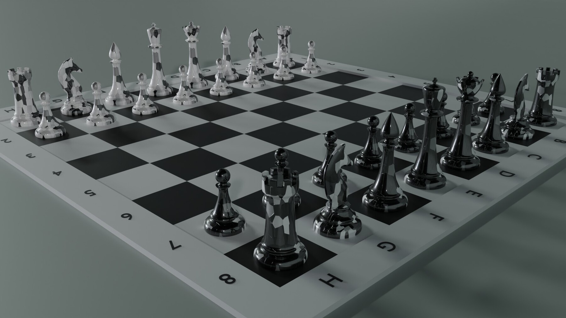 ArtStation - Camouflaged Chess Set | Game Assets