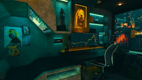 Cyberpunk Apartment High Detail Interior 3D Blender File